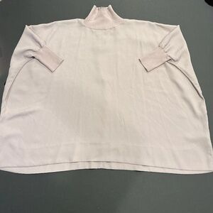 Babaton Ribbed Mock Neck Zip Back Top XXS Neutral Beige